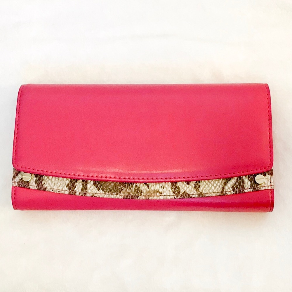 Enoch Wallet Snake Print & Deep Pink